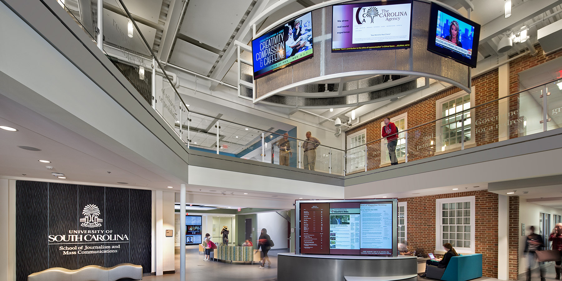 Boudreaux architects and interior designers worked with University of South Carolina on the Journalism Building project.