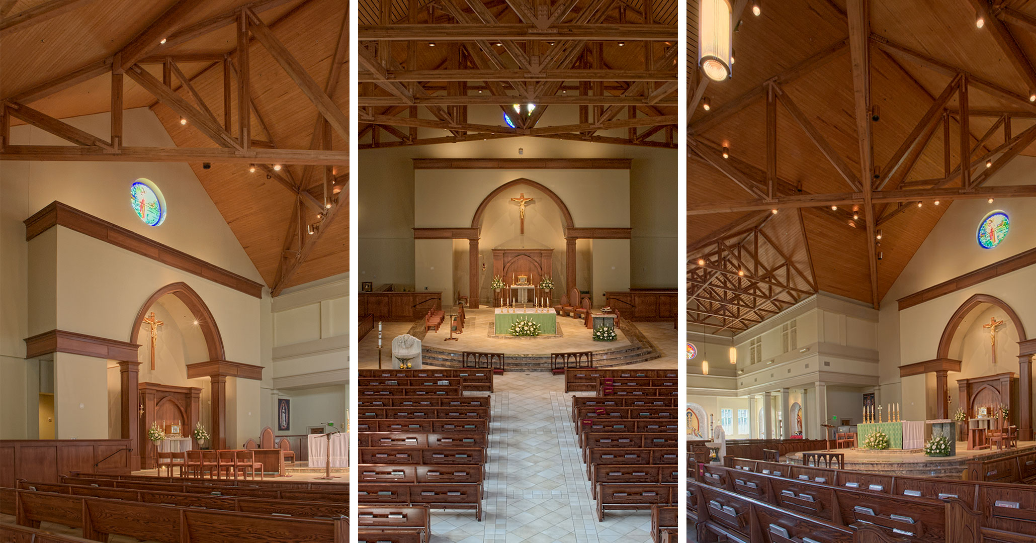St. Mark’s Catholic Church was designed by Boudreaux architects and interior designers.