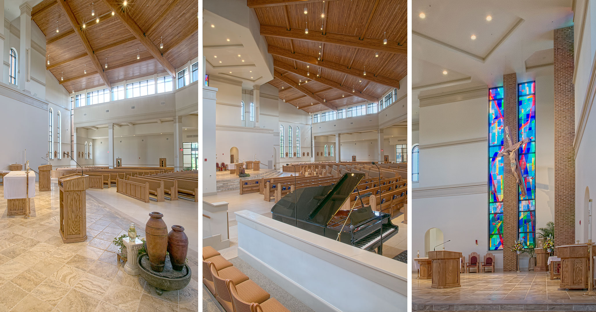 Boudreaux was hired by St. Therese in Mooresville, NC to design the interiors of the sanctuary.