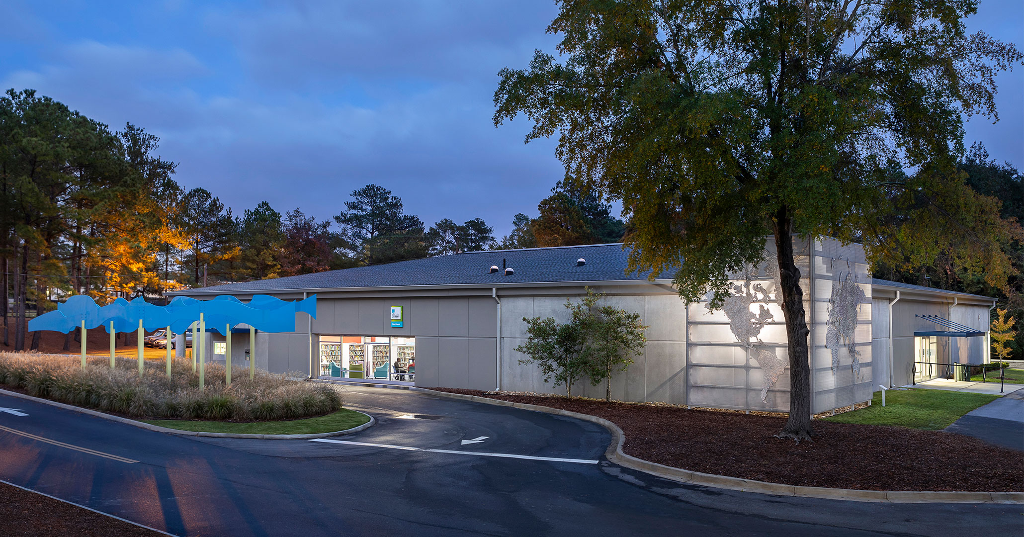 Boudreaux architects worked with the Richland Library to update the exterior and design the interiors at the Richland Library Northeast Branch Location.