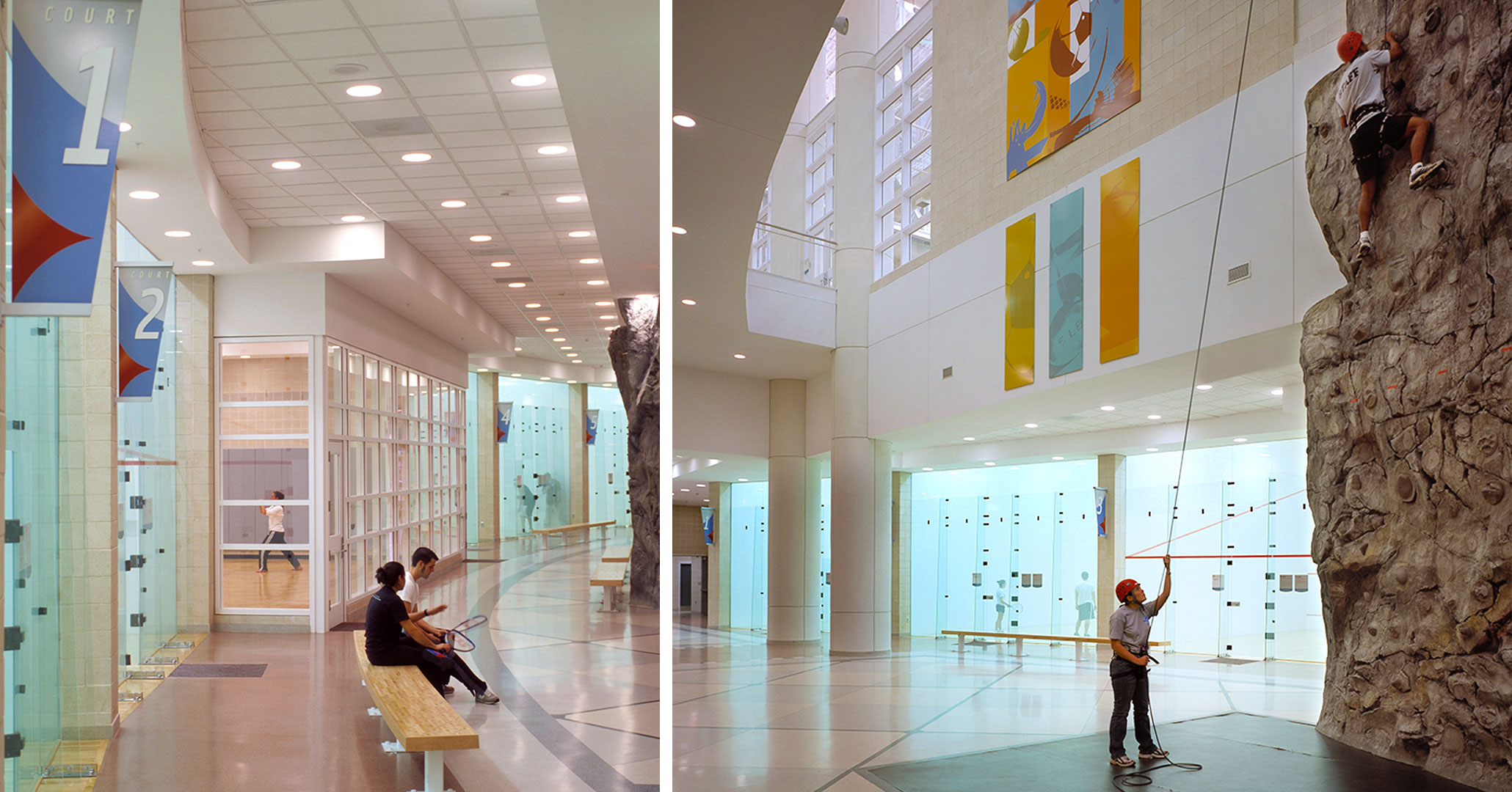 University of South Carolina worked with Boudreaux architects to design a climbing rock wall.