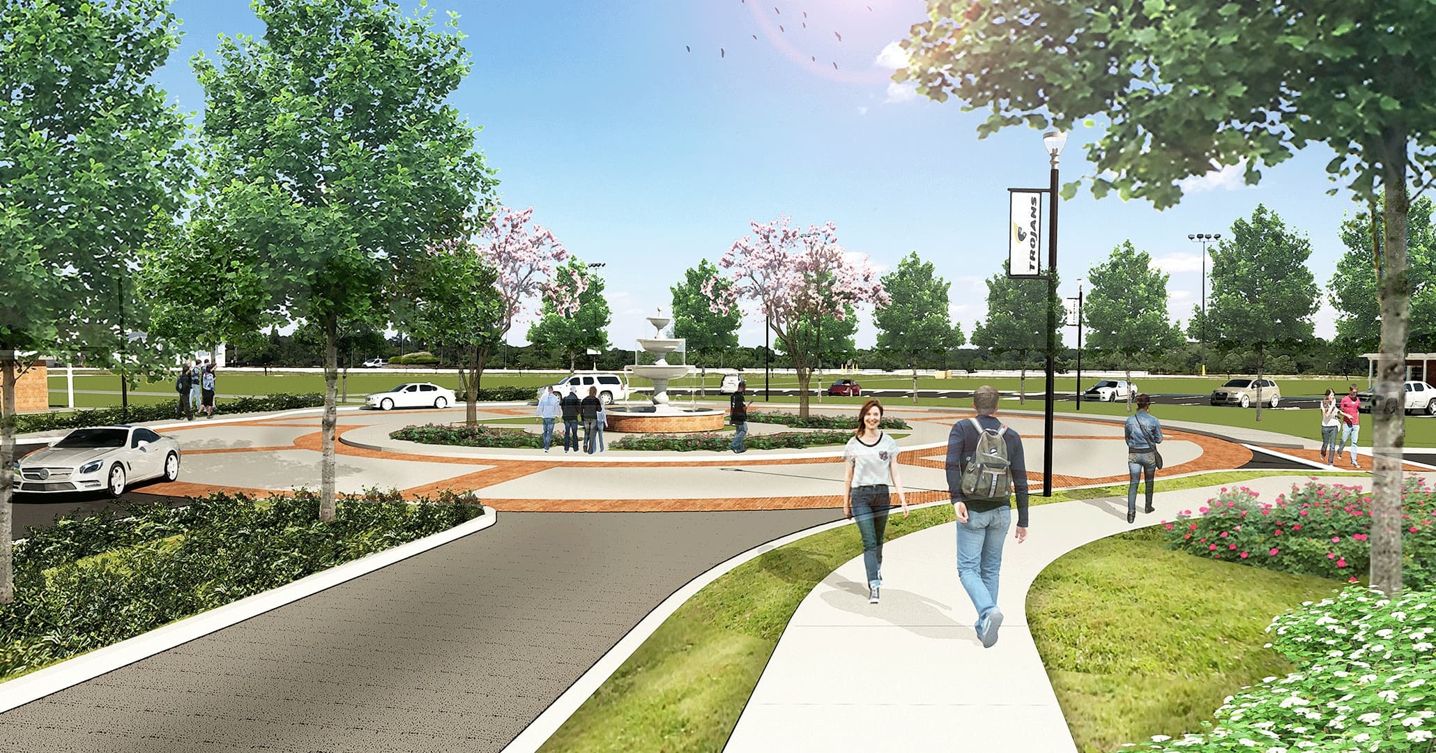 Boudreaux master planner created a pedestrian friendly student experience.