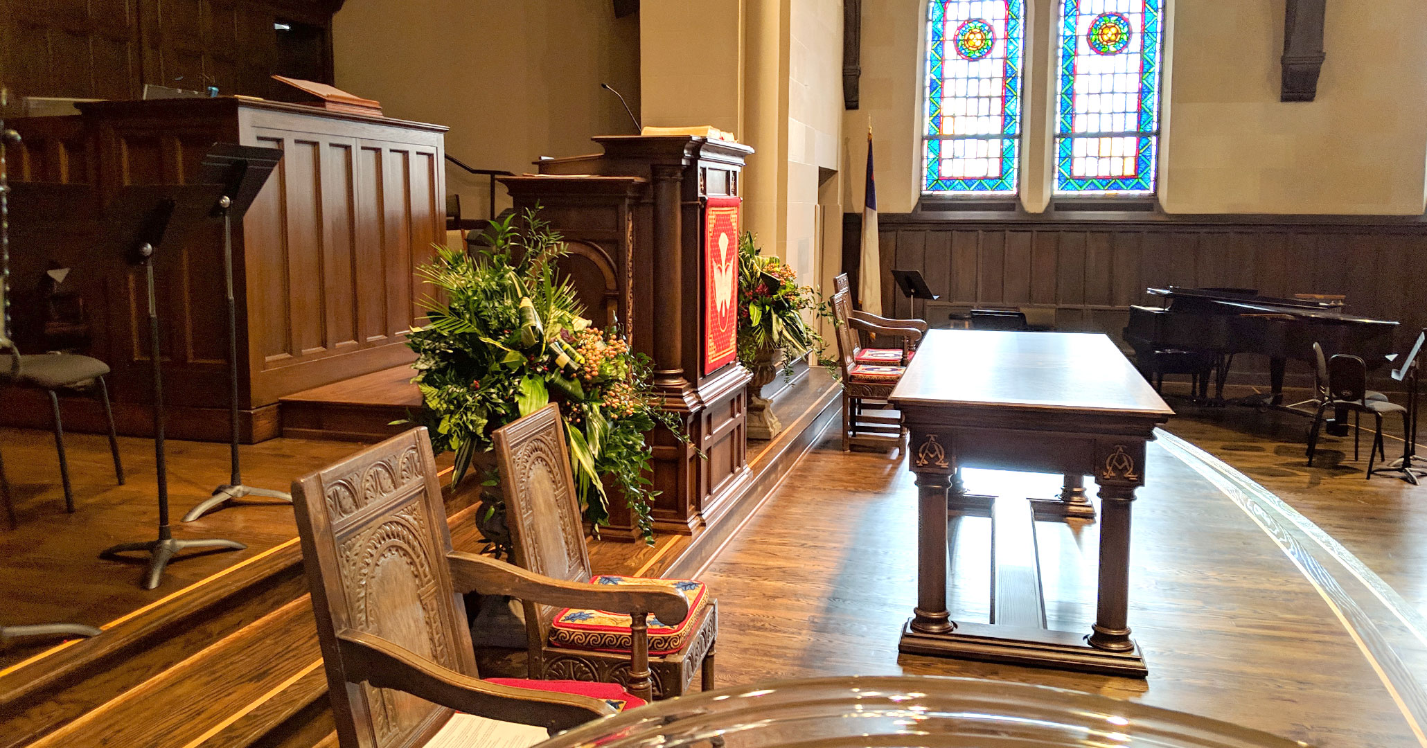 Historic Preservationists and Interior Designers at Boudreaux worked with First Presbyterian Church in Spartanburg, SC to design the alter pieces.