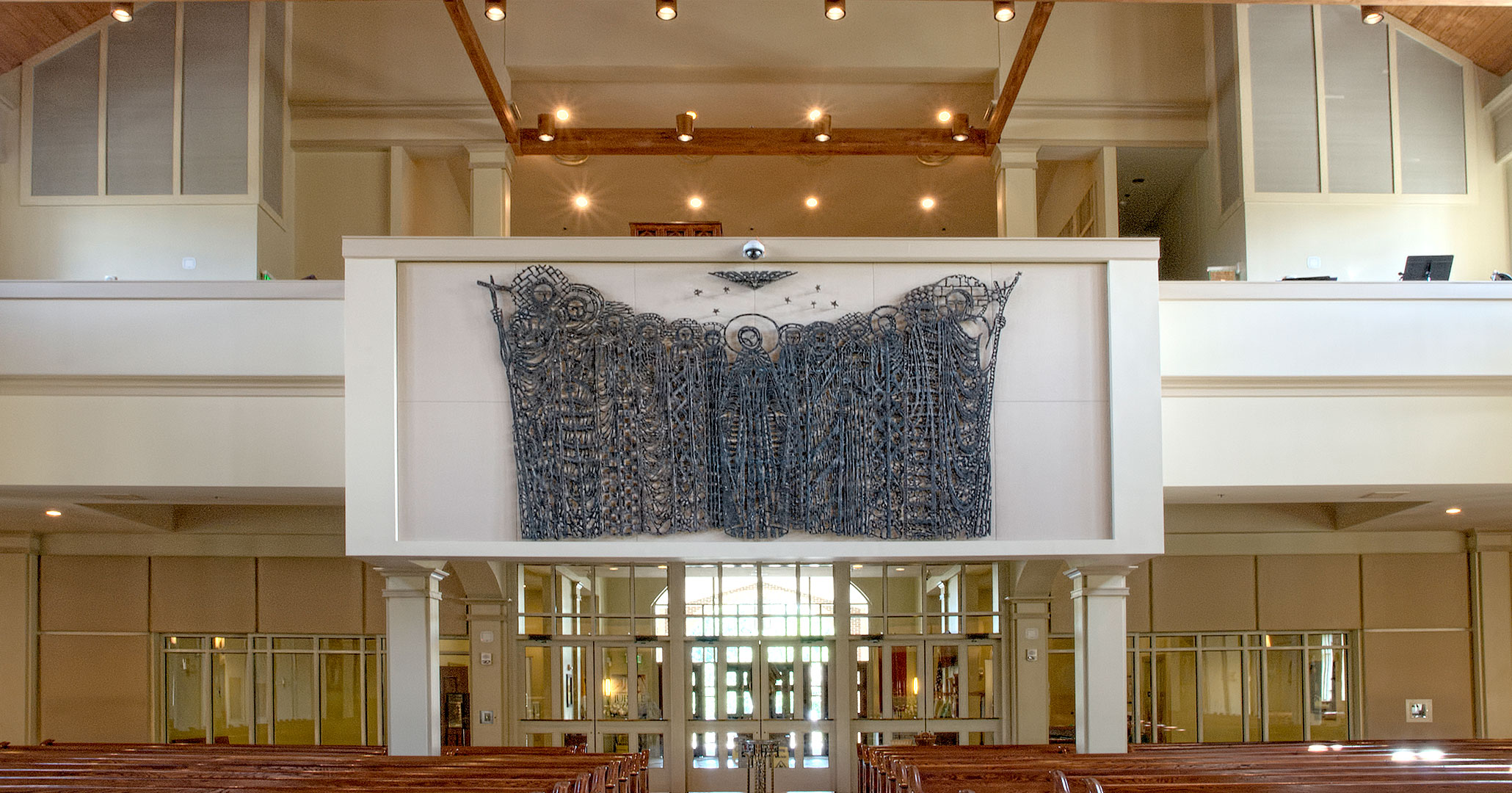 Boudreaux architects worked with St. Mark Catholic Church to incorporate religious artwork into the interior design of the building.