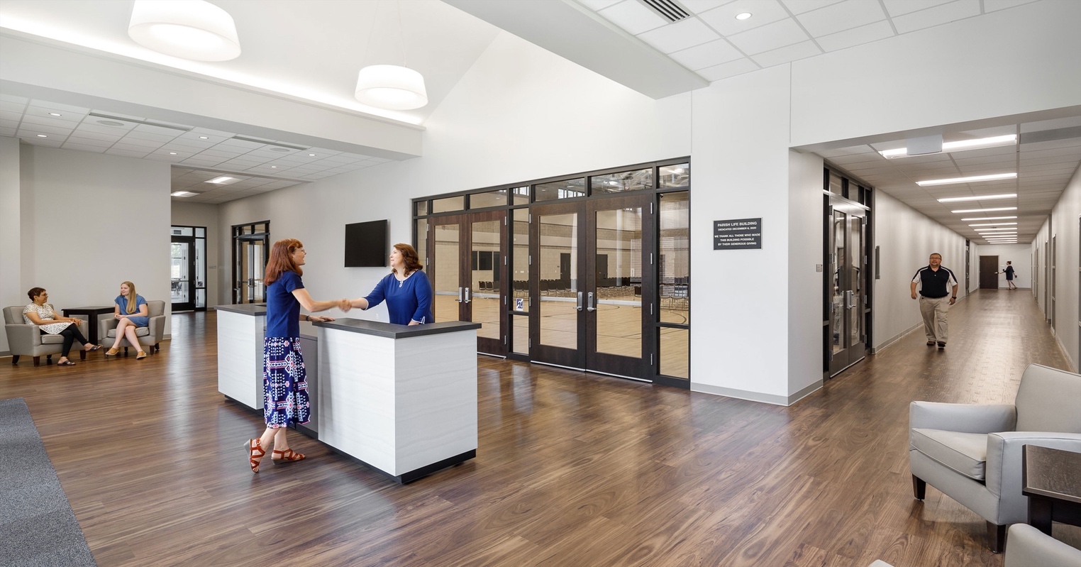 BOUDREAUX architects worked with St. Mary Magdalene Catholic Church to incorporate classroom spaces into their new Parish Life Building