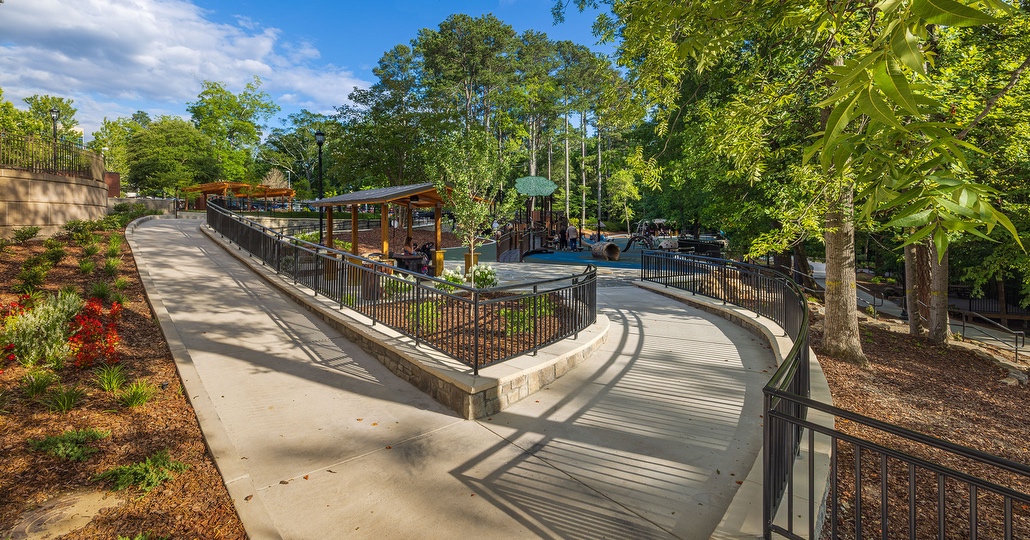 BOUDREAUX architects worked with the Town of Lexington to master plan a park that is walkable and fun for all families.