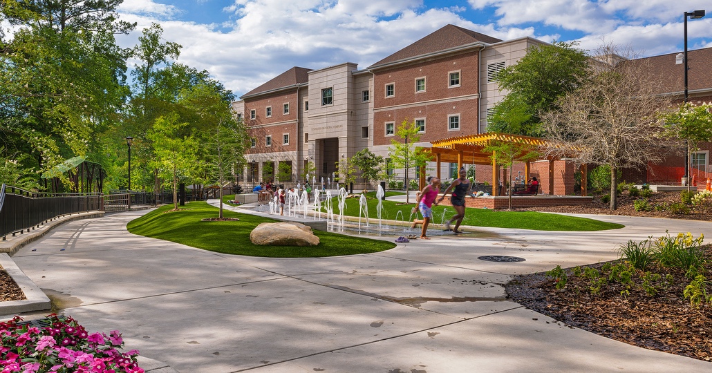 BOUDREAUX architects designed a splash pad for Town of Lexington, SC at their new park Virginia Hylton Park