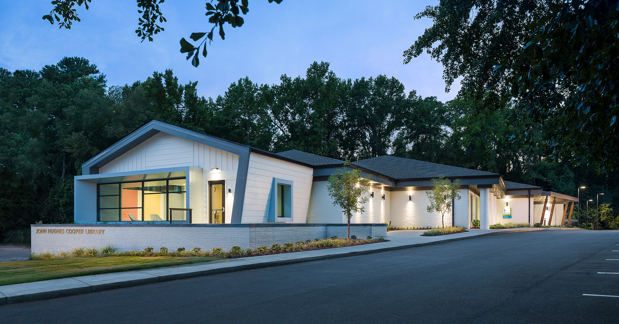 Richland County Library worked with Boudreaux to design modern exterior elements for Richland Cooper Library.
