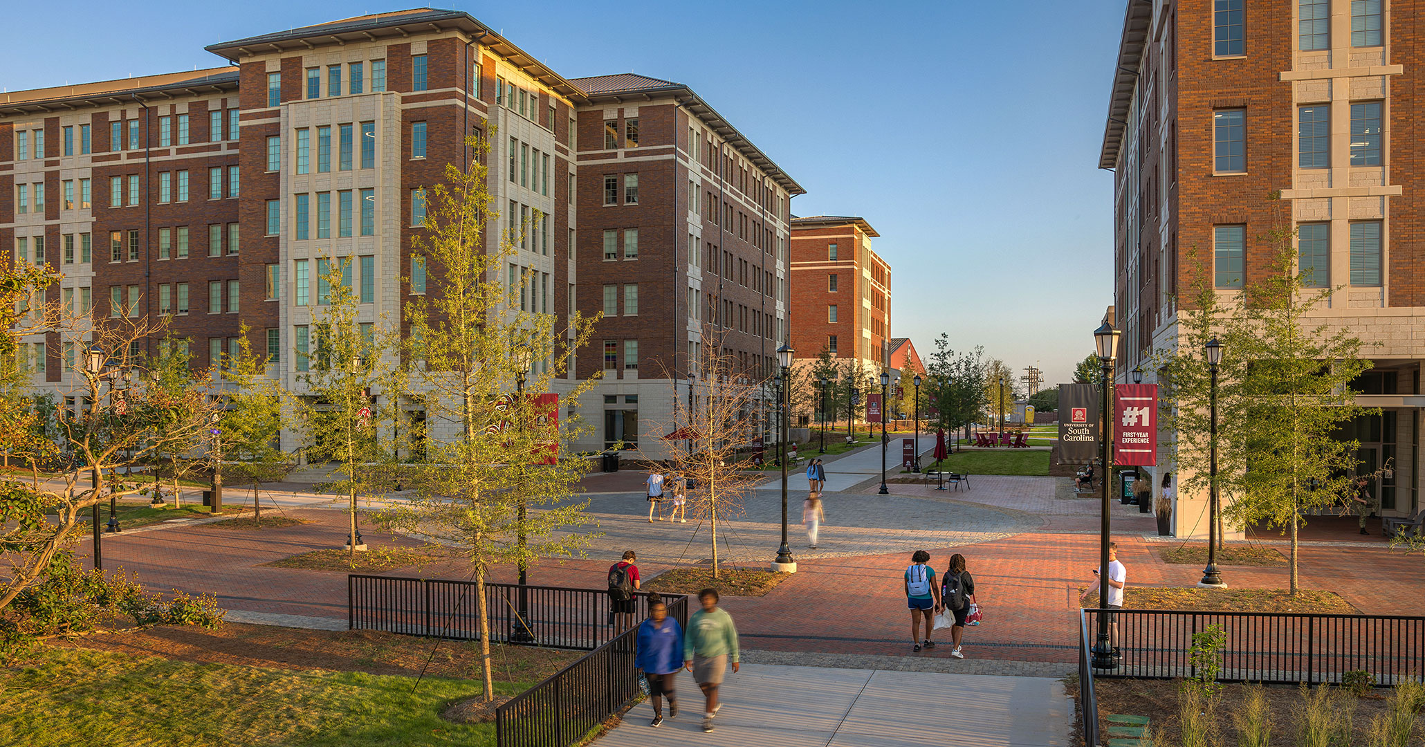 USC Campus Village pedestrian walk