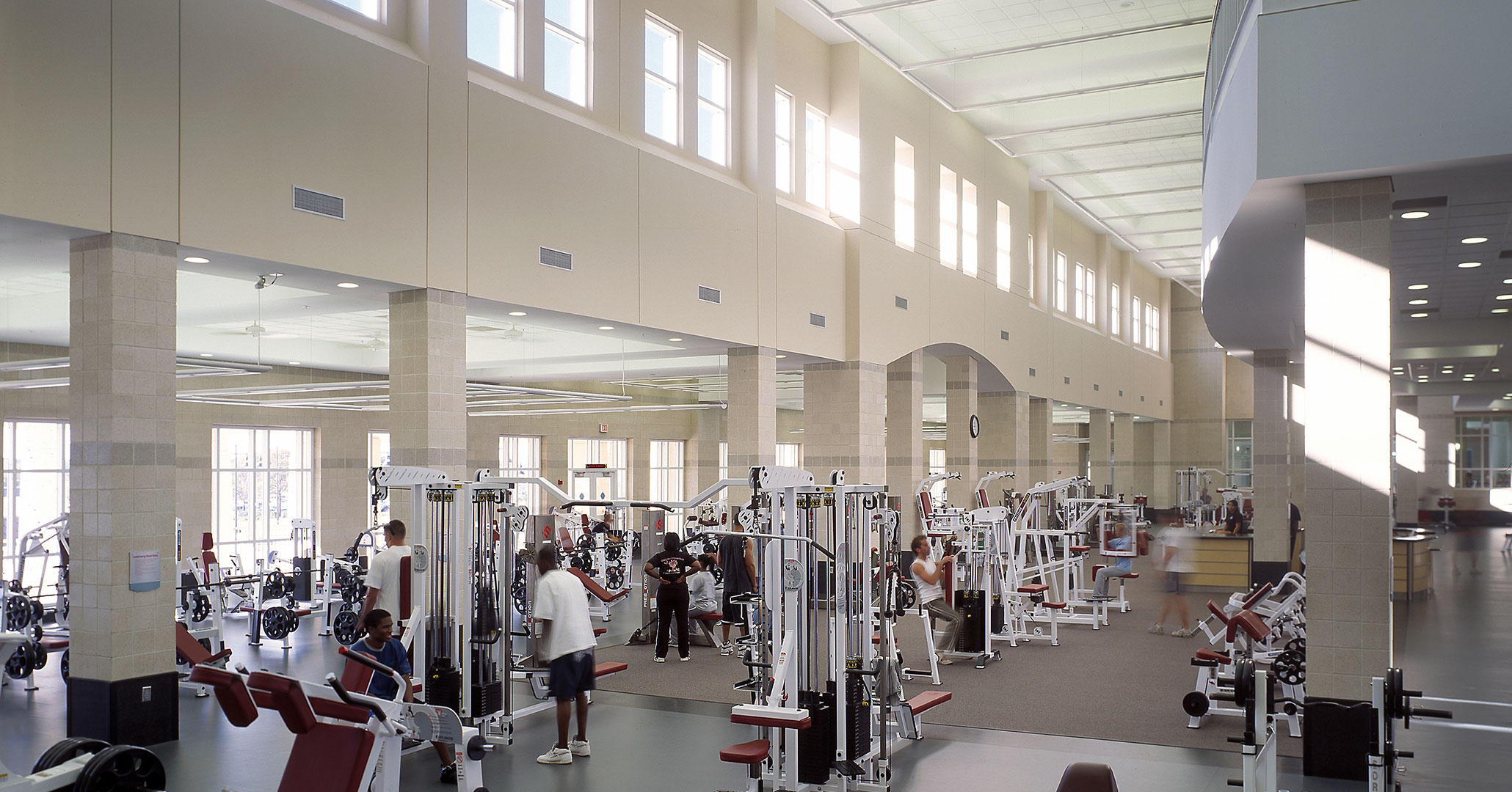 University of South Carolina and Boudreaux architects designed student gym on the corner of Assembly and Blossom Street.