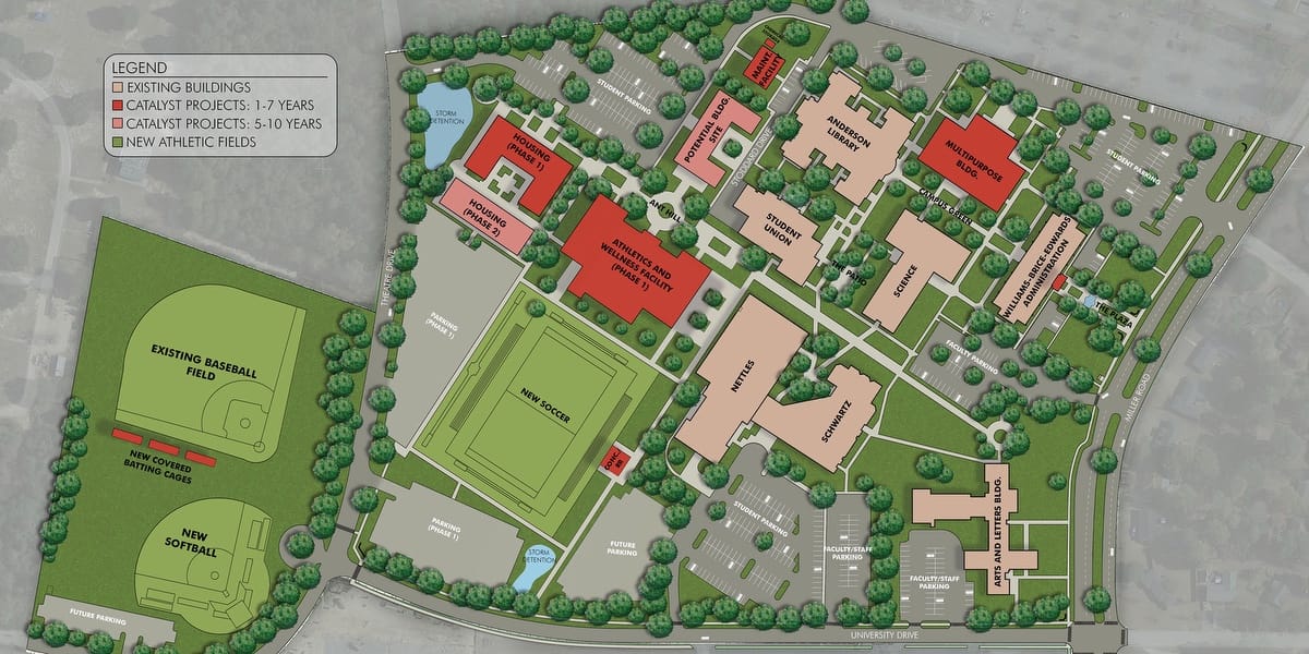 BOUDREAUX architects and planners created a campus master plan for University of South Carolina Sumter