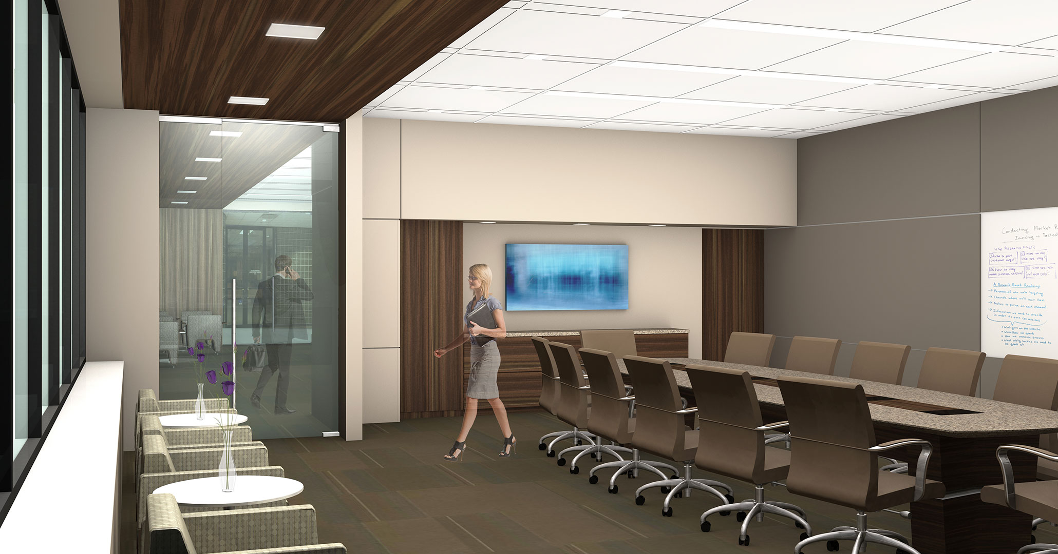 Boudreaux architects have worked with Aflac to provide interior design for their growing office spaces.