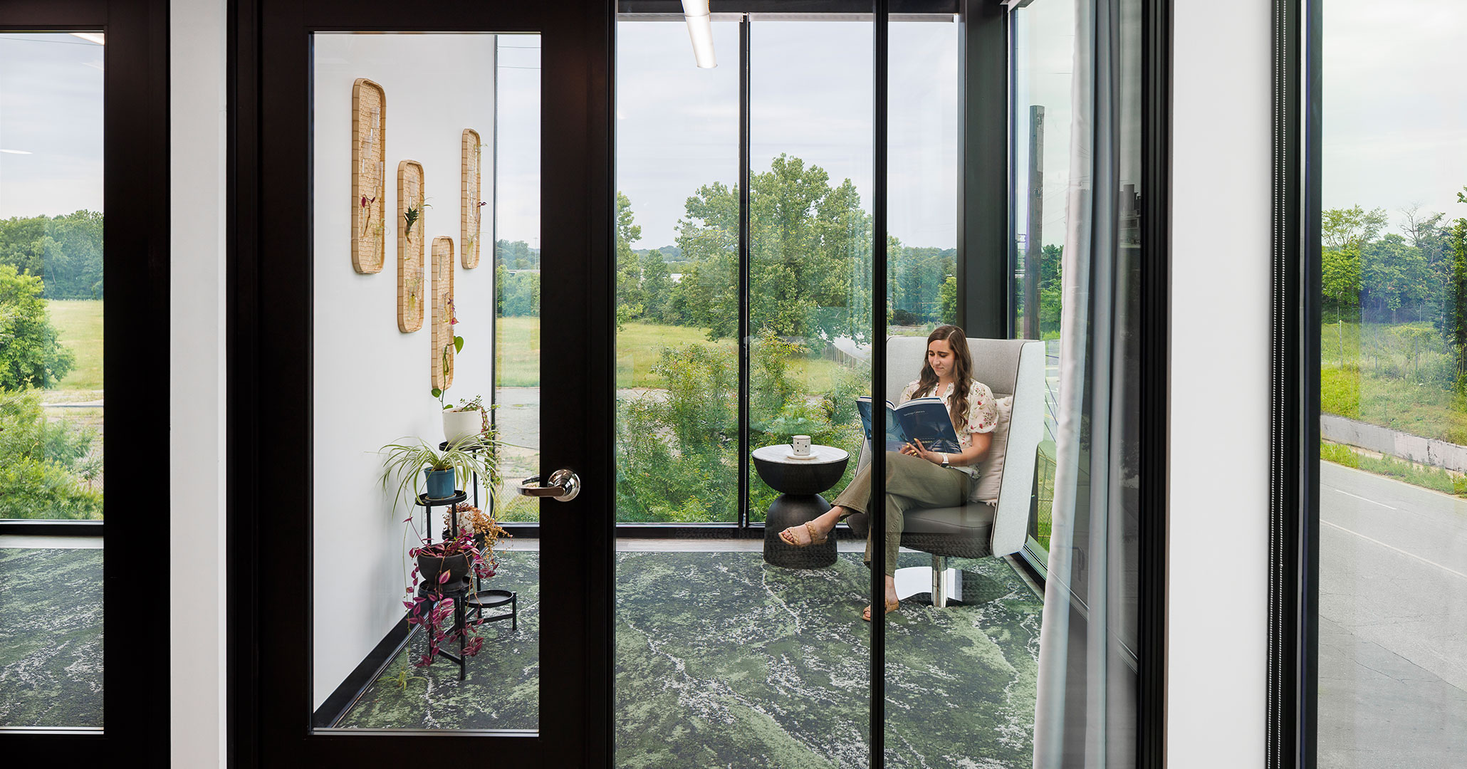 BOUDREAUX Charlotte studio has private spaces where employees can duck into conference rooms