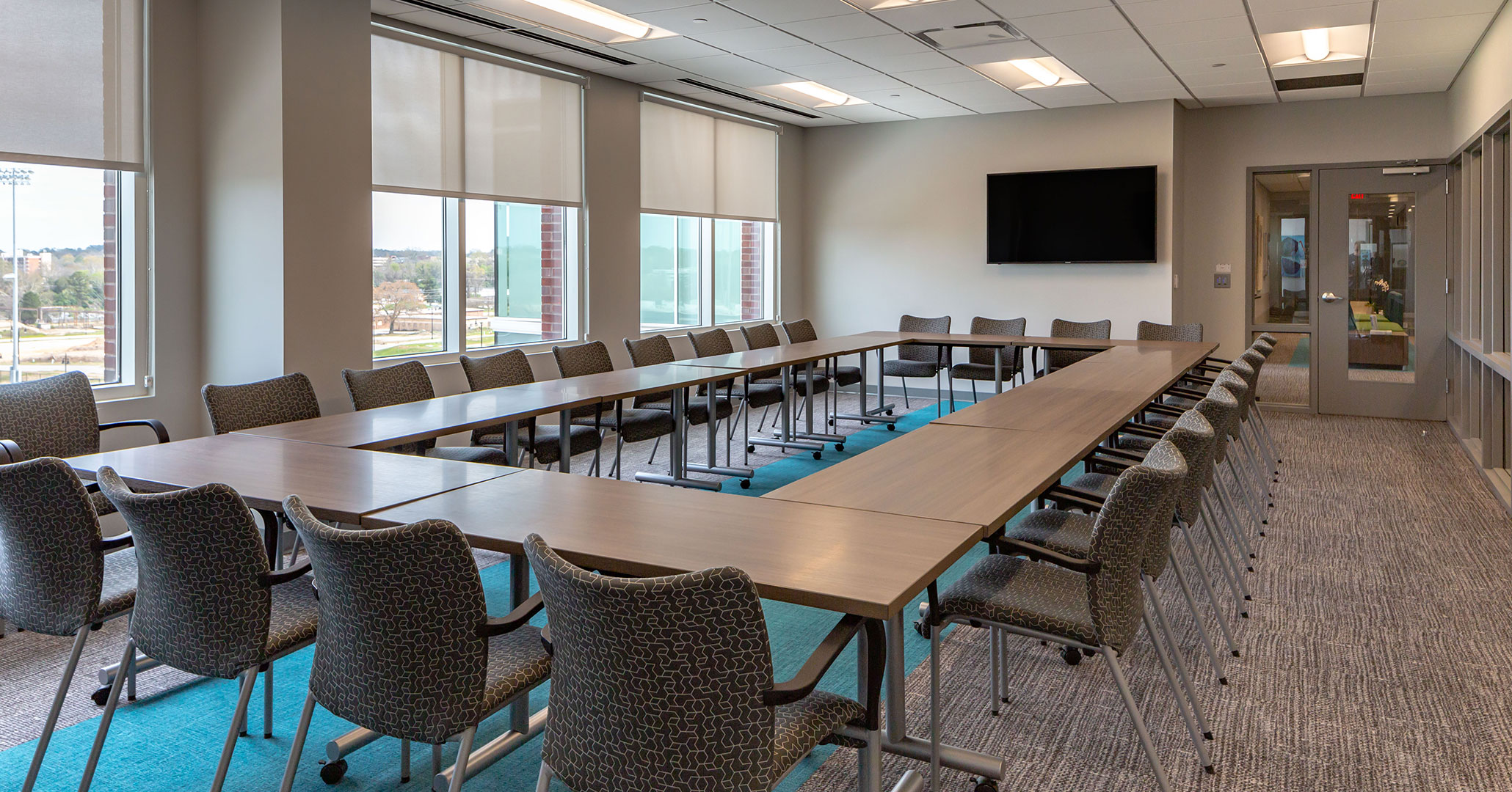 Boudreaux architects worked with the Central Carolina Community Foundation to provide interior design and programming services for their new office space including a technology driven conference room.