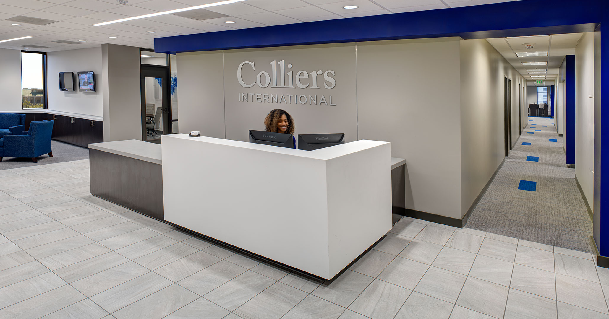 Boudreaux architects worked with Colliers to provide interior design and programming services for their new office space.